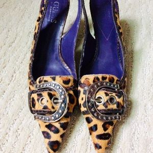 Guess leopard sling back